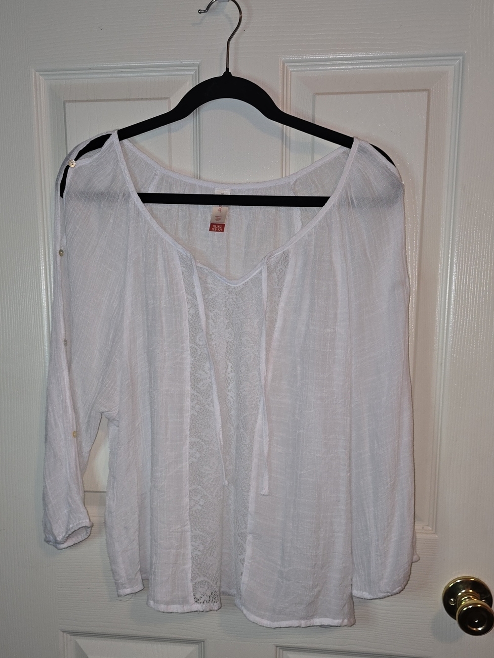 No Boundaries White Lace-Front Boho Tunic